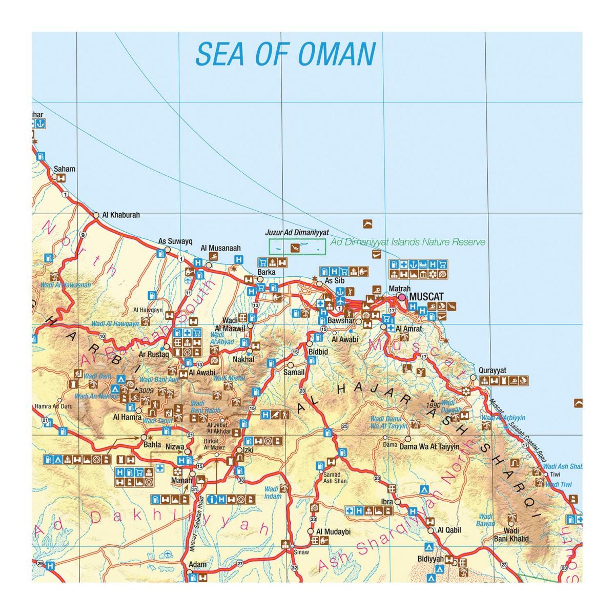 kaart van Oman trekking